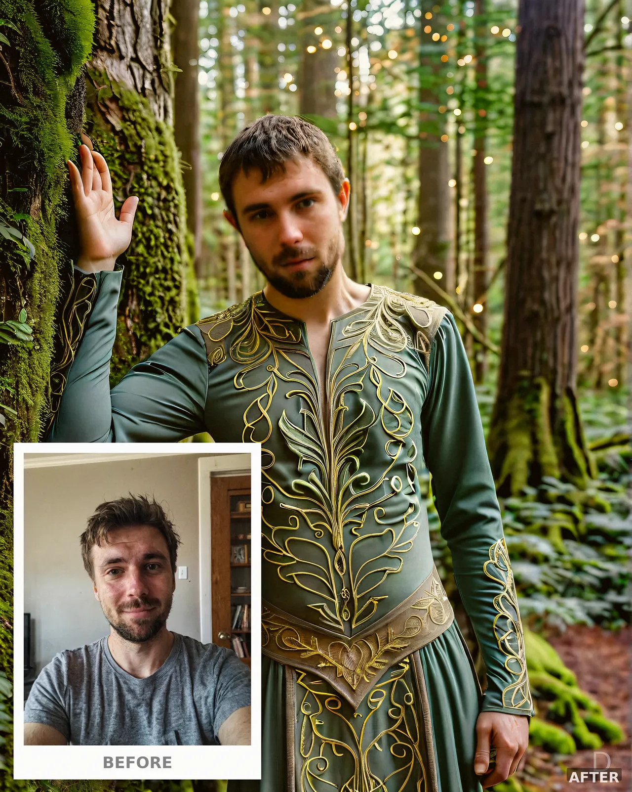 Custom Enchanted Forest Portrait, Fantasy Woodland Style, Digital Fine Art (4K Download)