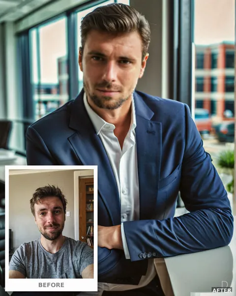 Custom Office Headshot from Photo, Modern Bright Corporate Style, Professional Portrait (4K Download)