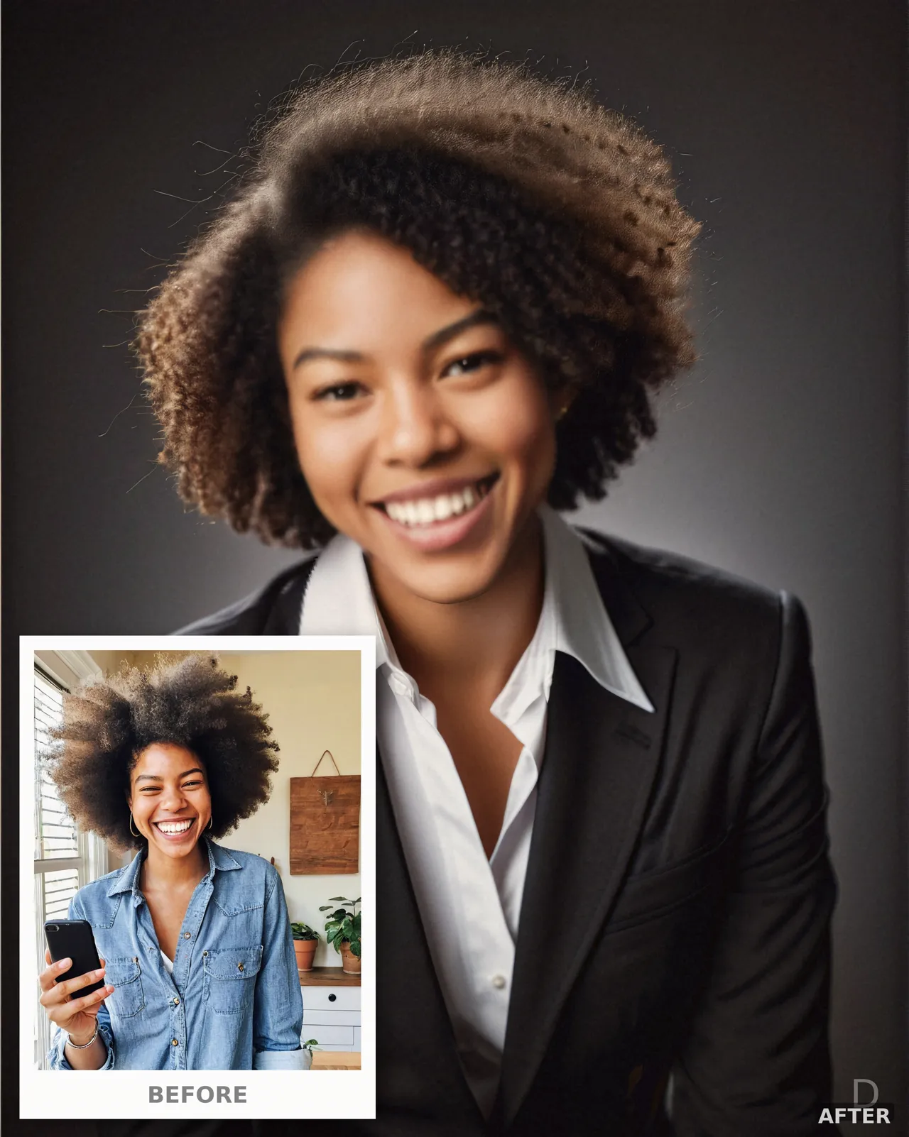 Custom Executive Headshot from Photo, Dark Studio Rembrandt Lighting, Professional Portrait (4K Download)