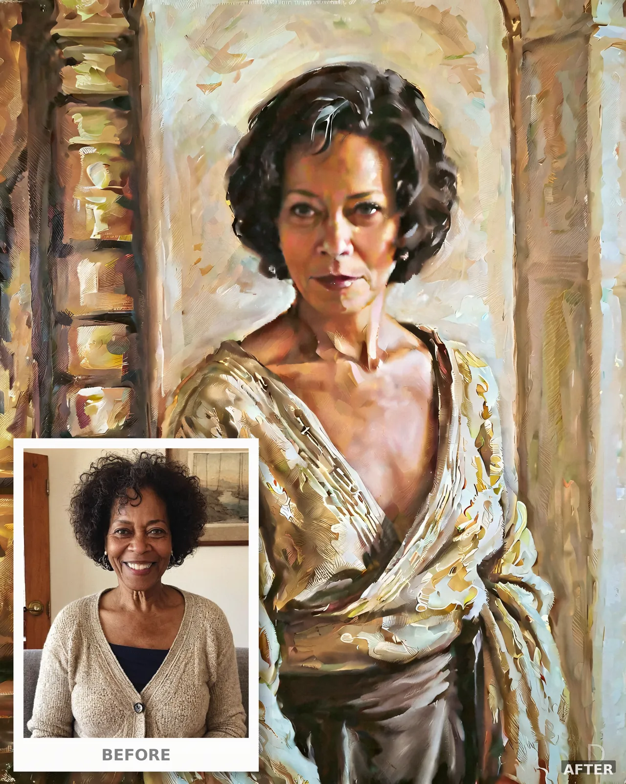 Custom Classical Portrait from Photo, Renaissance Oil Painting, Soft Daylight Drapery Style (4K Download)
