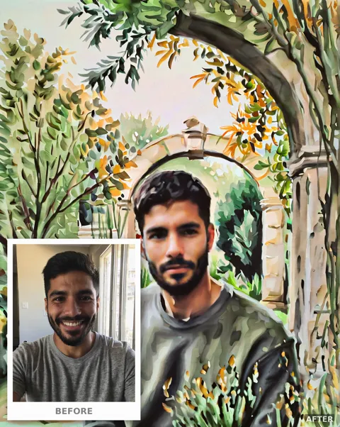 Custom Garden Portrait from Photo, Renaissance Oil Painting, Romantic Sunlit Garden Style (4K Download)