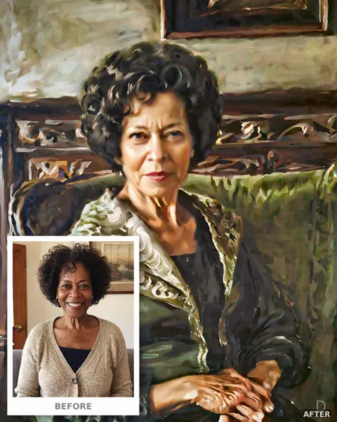 Custom Sargent-Style Portrait, Oil Painting, Silk Satin Gilded Age (4K Digital Download)