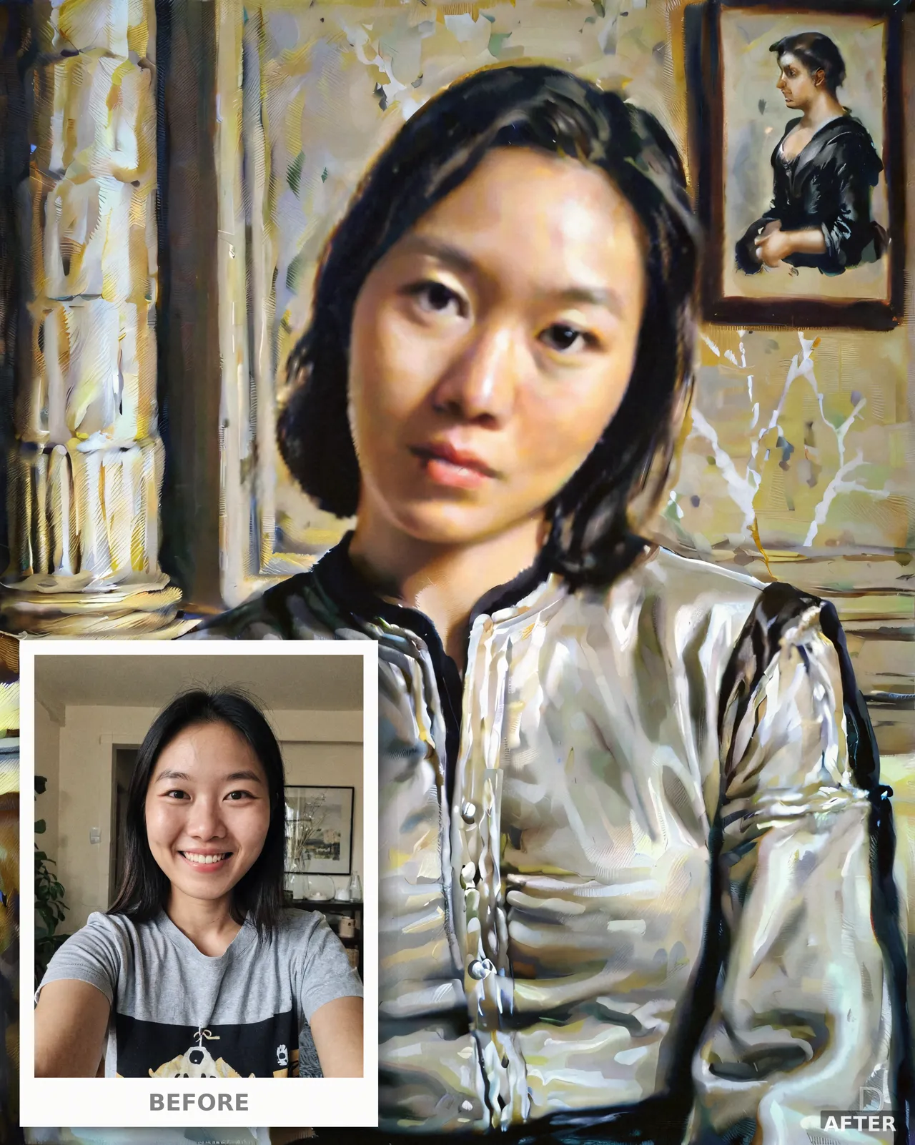 Custom Neoclassical Portrait from Photo, Ingres Style Oil Painting (4K Digital Download)