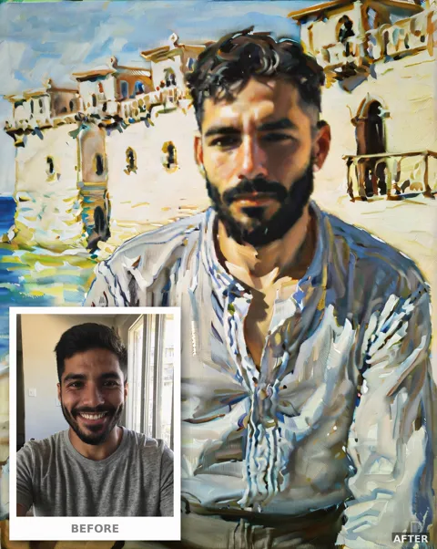 Custom Beach Portrait from Photo, Sorolla Style Oil Painting (4K Digital Download)
