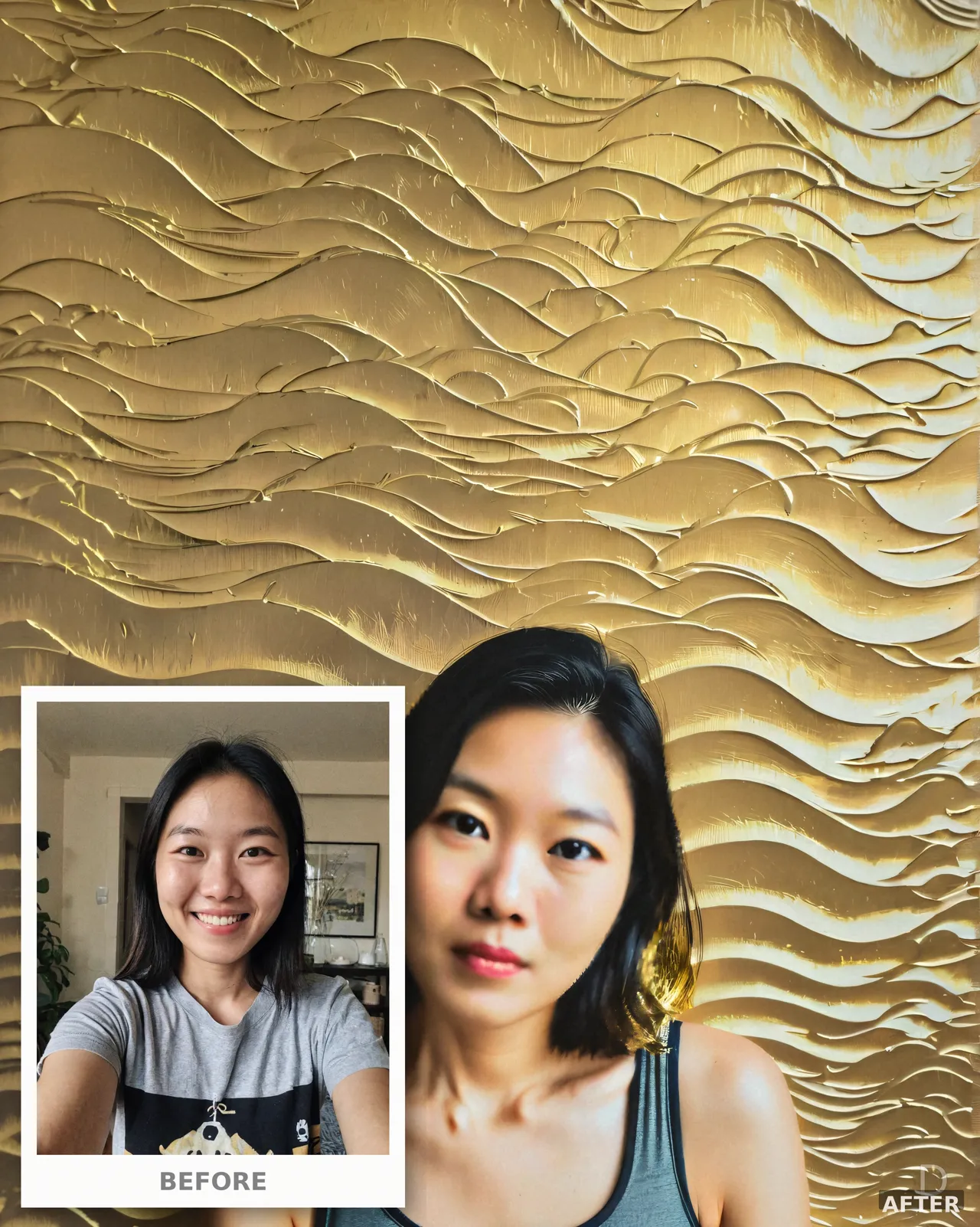 Custom Ukiyo-e Portrait from Photo, Japanese Golden Woodblock Art (4K Digital Download)