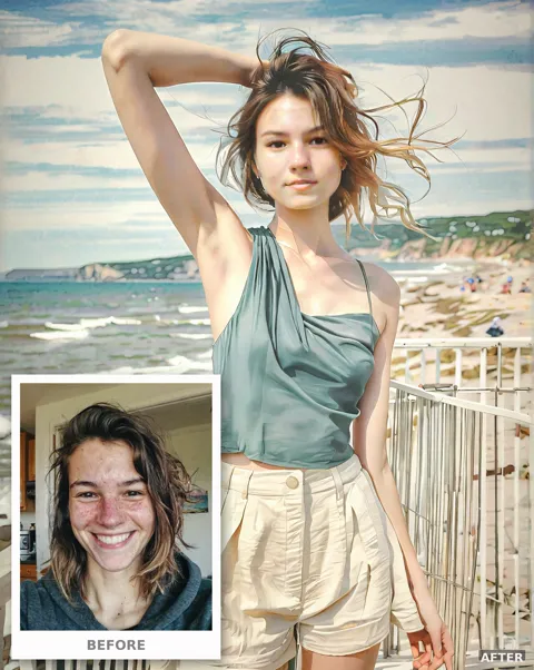 Custom Watercolor Portrait from Photo, Coastal Seascape Painting (4K Digital Download)